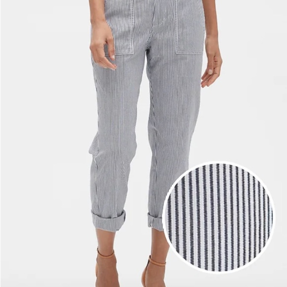 GAP Girlfriend Stripe Khakis Striped Women's Pants railroad Sz 4
